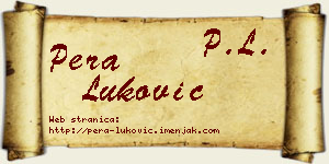 Pera Luković vizit kartica